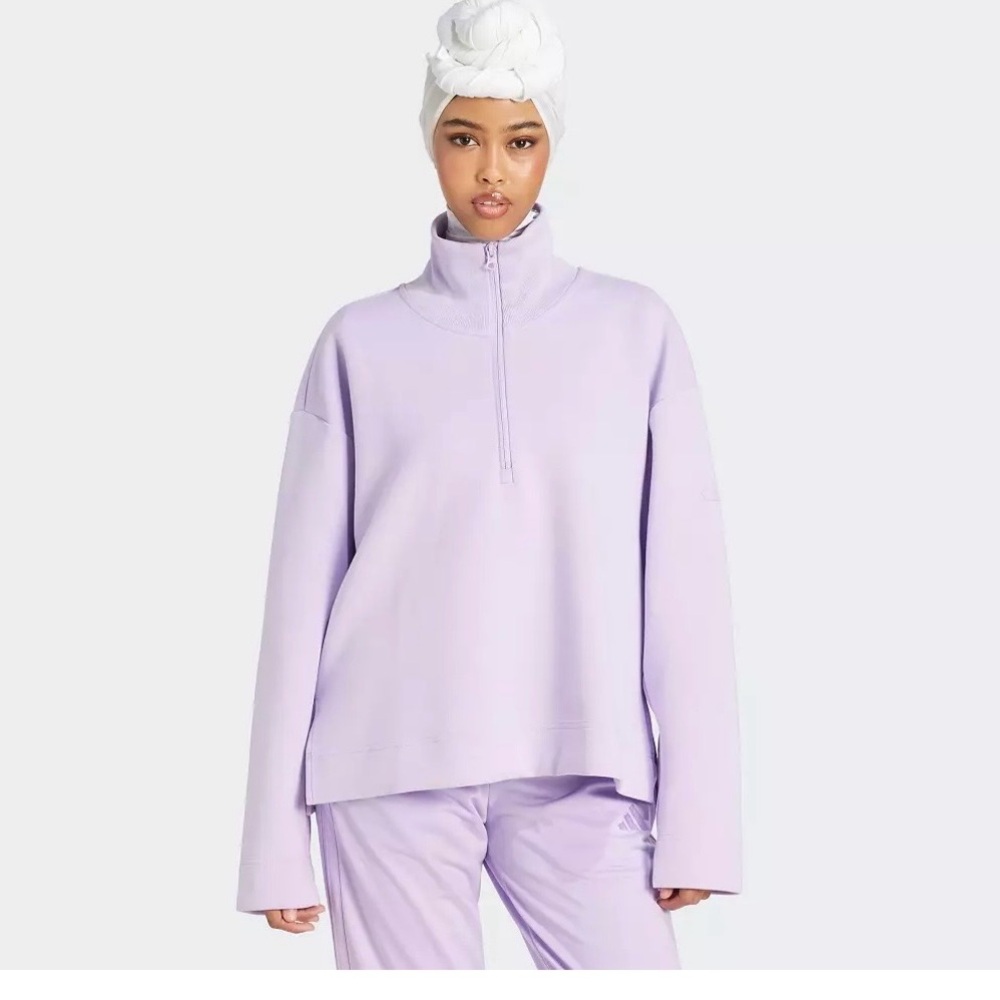 adidas soft lux quarter zip jacket